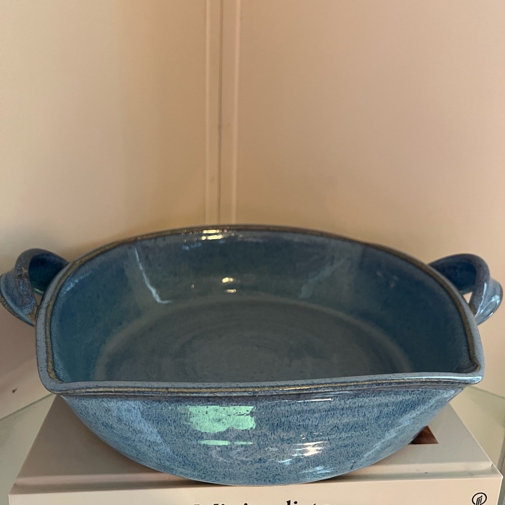 Vintage Blue Ceramic Baking Dish
